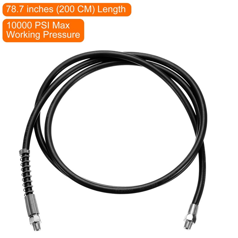 HARFINGTON Grease Gun Hose 78.7" 10000 PSI Spring Flex High