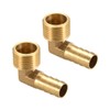 sourcing map Brass Barb Hose Fitting, 90 Degree Elbow 12mm