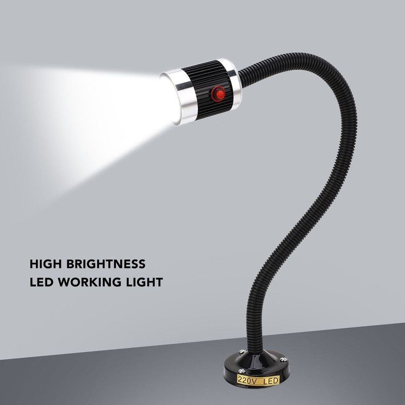 Round Magnetic Base Gooseneck Light Industrial LED CNC Machine Tool
