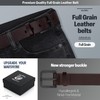 Full Grain Leather TSA Belt - Hypoallergenic, Adjustable, Nickel Free