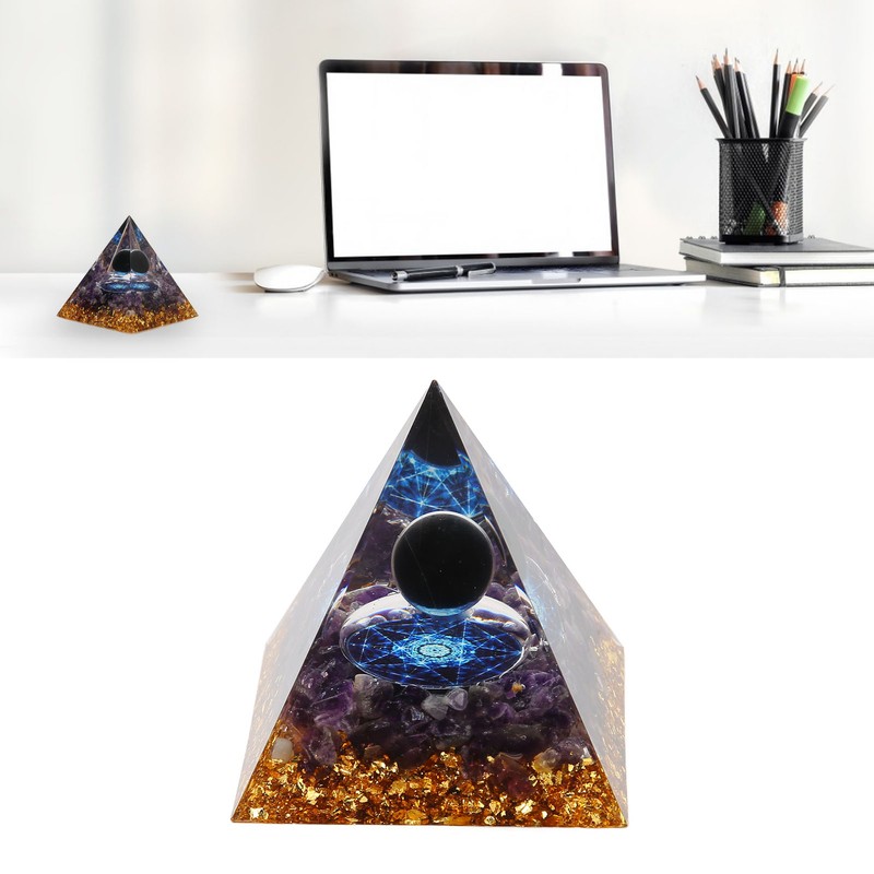 Crystal Pyramid Exquisite Beautiful Pyramid Power Stone Ornament for Desks