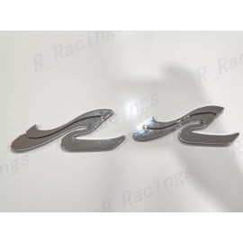 SEARAY BOAT 2PC SR WAVE CHROME EMBLEM BADGE For Sea Ray SCRIPT BOAT LOGO 6-1/4" NEW USA