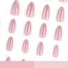 Pink Glitter Cat Eye False Nails - 24Pcs Almond Press