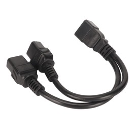 Dual IEC320 C19 to C20 Cord, 1 in 2 Out, PVC Outer Cover, Firm Connection, Stable and Portable, for Desk Lamp, LCD Monitor