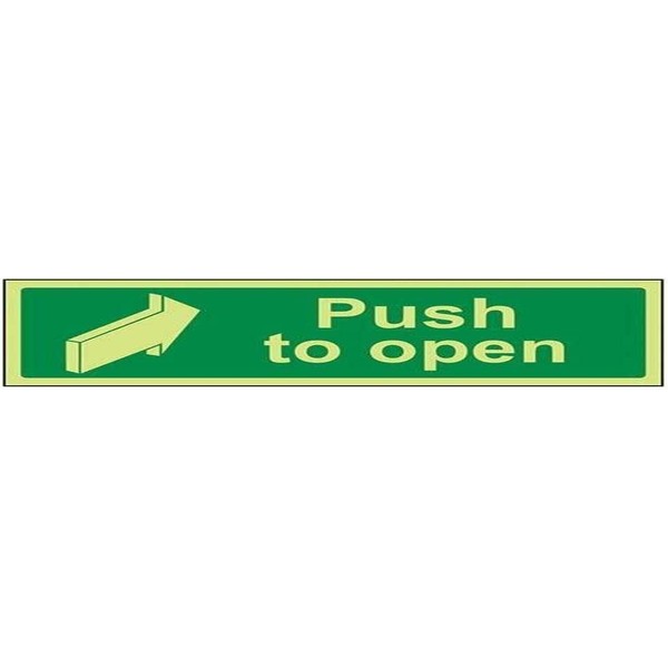 VSafety Glow In The Dark Push To Open Sign -