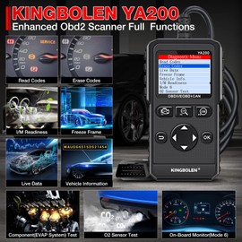 KINGBOLEN YA200 OBD2 Scanner, Car OBD2 Code Reader Check Engine Light, Car Scanner OBDII Full Functions with Voltage Test OBD2 Scanner Diagnostic Tool for All OBDII CAN Protocol Cars Since 1996