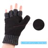 Winter Knitted Fingerless Wool Gloves Thermal Insulation Warm Convertible Mittens