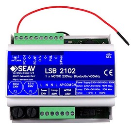 Seav LSB 2102 Electronic Control Unit, 1 Motor, DIN Rail Module, Bluetooth/433 MHz