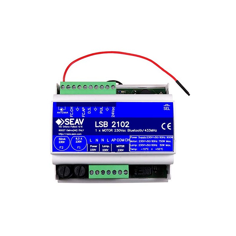 Seav LSB 2102 Electronic Control Unit, 1 Motor, DIN Rail