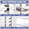 Layhit 20 Slots Cell Phone Locker Box for Classroom Clear