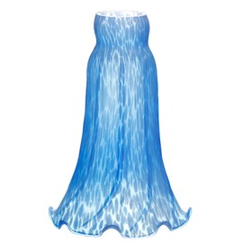 ANYONGLU Lily Lampshade Only Navy Blue Tulip Flower Glass Lamp Shade Replacement Tiffany Style Lily Table Floor Lampshade Replacement