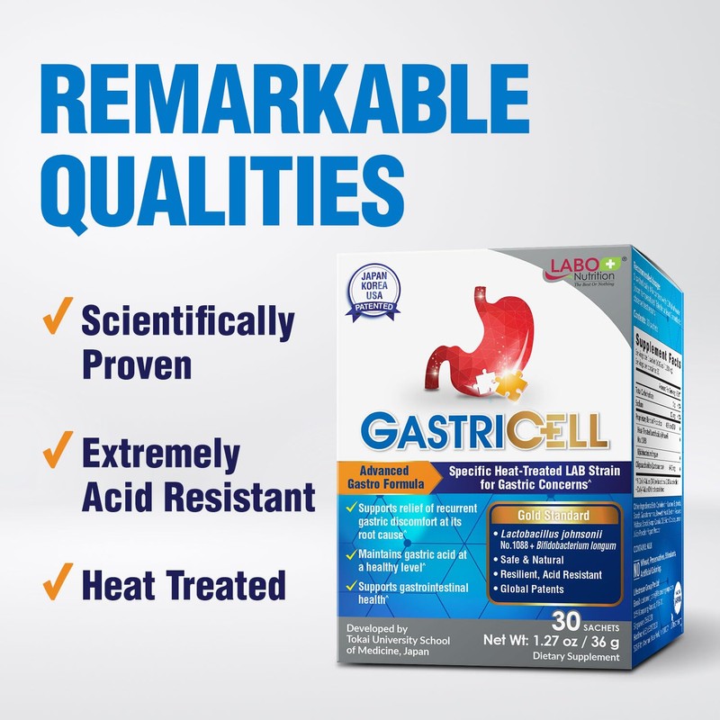 LABO Nutrition GASTRICELL - Acid Reflux, Heartburn, Recurring Gastric Discomfort,
