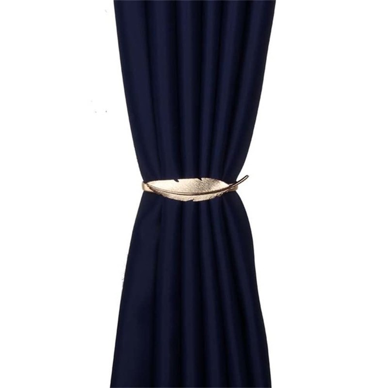 Curtain Tiebacks 2Pcs Spring Design Drape Holdbacks Feather Shape Drapery