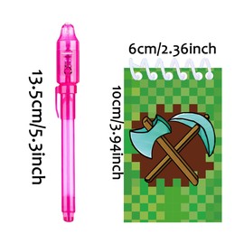 Jiaoohoo 24 Pcs Pixel Theme party favors |12 invisible ink pen and 12 party mini Pixel Theme Notepads| Pixel Theme party Goodie Bag Stuffers, Classroom Prizes, party supplies