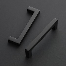 Ravinte 30 Pack 4-1/2 Inch Kitchen Square Cabinet Handles Matte Black Pulls Black Drawer Pulls Kitchen Cabinet Hardware for Cupboard Drawer Handles