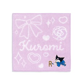 Towel Museum Sanrio Big Ribbon Chromi Towel Handkerchief PR Purple Initial R 28-2030071 Approx. 9.8 x 9.8 inches (25 x 25 cm)