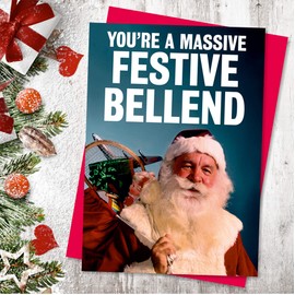 Dean Morris Cards Rude Christmas Card - Funny Christmas Card - Best Friends Xmas Cards - Humour - Massive Festive Bellend