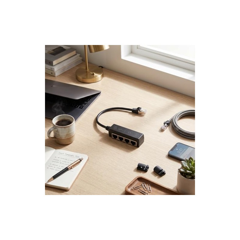 Acoplador RJ45 de 1 a 4, Divisor Ethernet Gigabit de