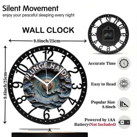 Farmhouse Style 25cm Circular Iron Clock with Distressed Finishsheet size: 10 inch, color: Black