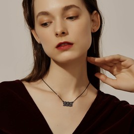 U7 Women's Girls Angel Numbers 000-999 Chain Angel Number Pendant Necklace Happy Clavicle Chain Stainless Steel Angel Number Necklace Minimalist Fashion Jewellery for Valentine's Day Birthday,