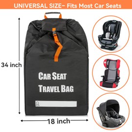 Car Seat Travel Bag - Waterproof Car Seat Backpack Strong Nylon Baby Seat Bag Carry On Backpacks for Airplanes Gate Check in GELINDAF