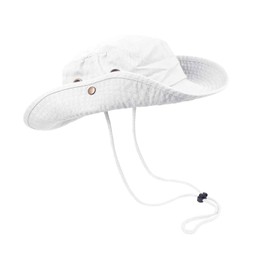 Foldable-Bucket-Hats with String Wide-Brim Hiking-Fishing UV Sun Protection Floppy Sun Hat Unisex Outdoor Beach Sun Hats White