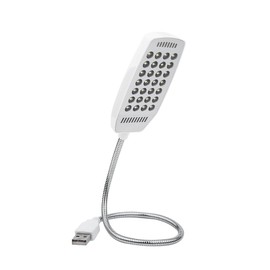 USB LED Luz Mini 28 LED Lámpara de lectura portátil Flexible Gooseneck USB Computer Reading con interruptor(Blanco)