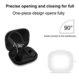 Suttkue Compatible with Beats Powerbeats Pro 2 Case Cover,Shock-Proof,Premium Silicone with Keychain,Lanyard,Cleaning Accessories-White