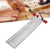 T Rule Stainless Steel Silver Scribing Ruler Woodworking Measuring Tool