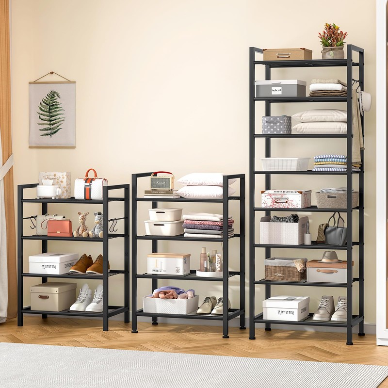 8 Tiers Narrow Shoe Rack 16-24 Pairs, Sturdy Metal Tall