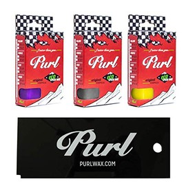 PURL Ski and Snowboard Wax Variety Pack Spring 3 Pack with Scraper
