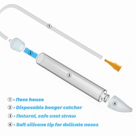Baby Nasal Aspirator with 24 Filters , Baby Nose Sucker for Toddler, Compatible with Dr. Noze Best NozeBot Electric Baby Nasal Aspirator, Soft Silicone Tip, BPA-Free