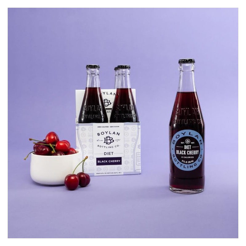 Boylan Bottling Craft Diet Black Cherry Soda 12oz Glass Bottle