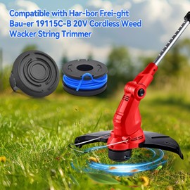 String Trimmer Spool Fit for Harbor Freight Bauer 19115C-B 20V, 0.065" 10FT String Trimmer Replacement Spool Line (8 Spools+2 Cap)