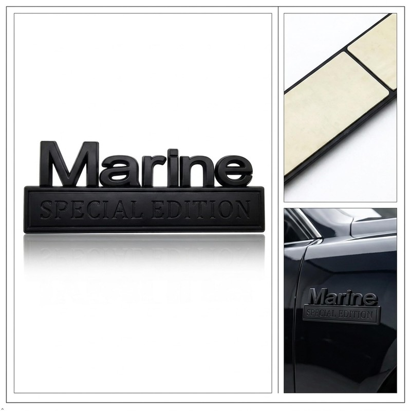 HJKK 2 Pack Marine Special Edition Emblem, 3D Heavy Metal