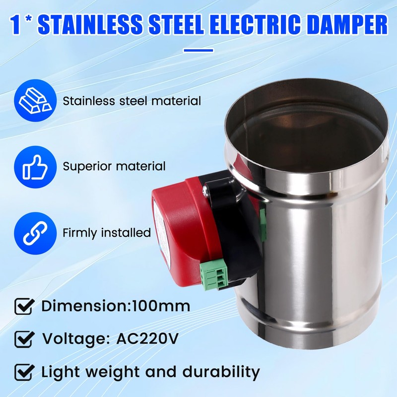 Daiilg 220V Stainless Steel Electric Damper Electric Air Valve Motorized