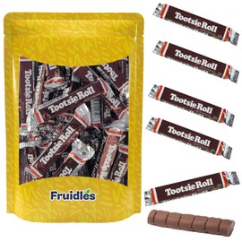 Fruidles Tootsie Roll, Chocolatey Candy Bar, Kosher Certified Dairy, Gluten-Free, Peanut-Free, Resealable Bag (12 Count, (Half-Pound))