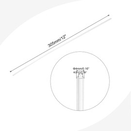 sourcing map Acrylic Pipe Rigid Round Tube Clear 2 mm ID 4mm OD 305mm for Lamps and Lanterns,Water Cooling System