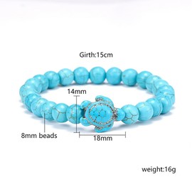 Sea Turtle Bracelet for Women Animal Beads Bracelet Elastic Stretch Bracelet Beach Bracelet Jewelry Gift for Women