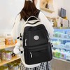 Cute Smiley Face School Backpack, Black and White, Multiple Compartments