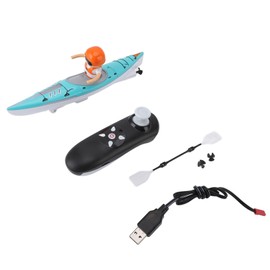 RC Kayak Boat Multipurpose Fun Innovative Realistic 2.4G Remote Control Boat for Kids 6 Years Old and Above Cyan