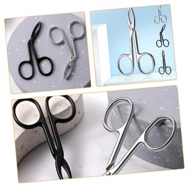 minkissy Piece Stainless Steel Eyebrow Scissor Tweezers Curved Straight Tips for Precision Shaping Hair Removal
