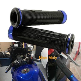 7/8 Inch Motorcycle Handles, Aluminium Motorcycle Rubber Grips for CBR Shadow Ninja GSXR YZF (Blue)