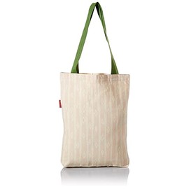 Bonamaison Bedruckte Einkaufstasche mit Grünen Langen Henkeln, Wiederverwendbare, Tasche, Faltbar, ​Stofftasche, Größe: 34 x 40 Cm