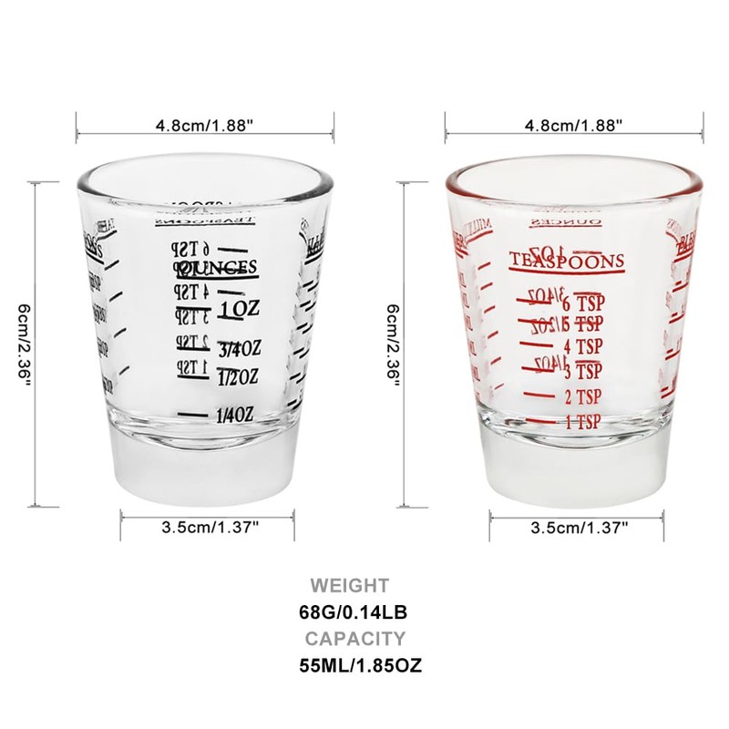 BTGLLAS Set of 2 Shot Glasses - Heavy Glass, Perfect