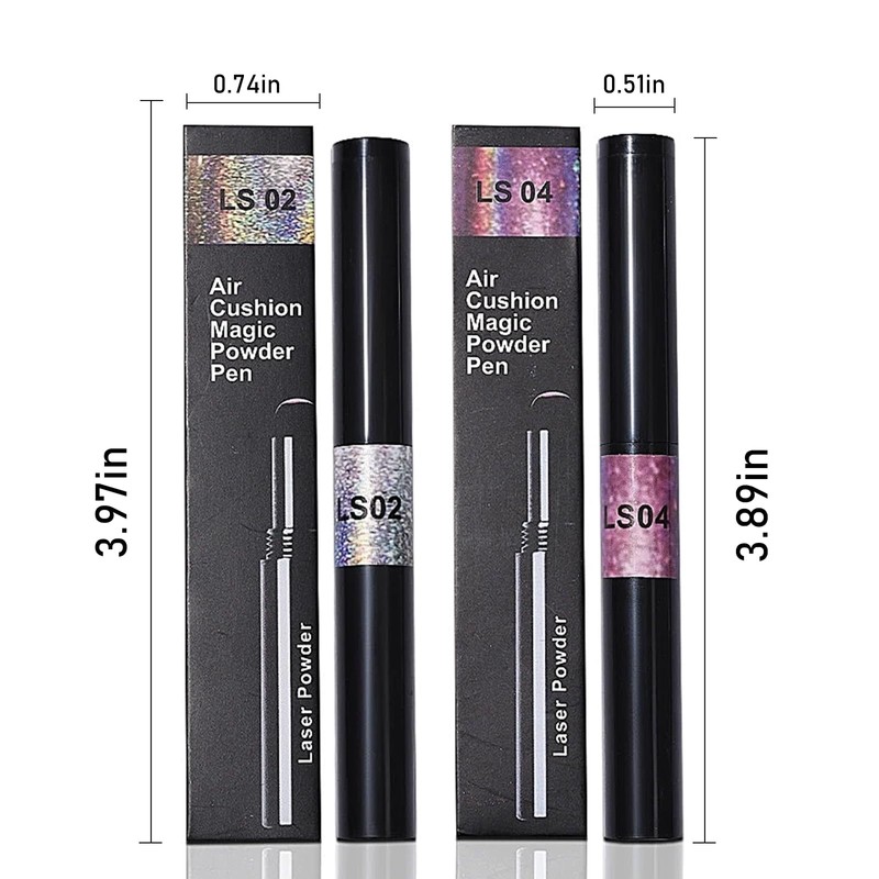 DANNEASY Air Cushion Chrome Powder Nail Pen Set (2 PCS)