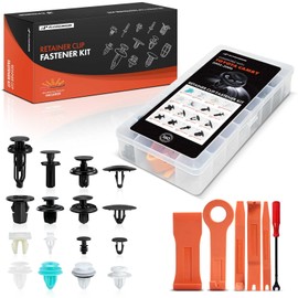 A-Premium 160PCS (16-Type) Car Retainer Clips Kit Compatible with Toyota Camry 2002-2006 Front Bumper Fender Hood Door Trim Auto Push Pin Plastic Rivet Fastener Replacement Set, w/Removal Tool