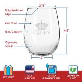 Funny Stemless Wine Glasses Set of 4 (15 oz)- Funny Novelty Wine Glassware Gift for Women- Party, Event, Hosting Fun- Wine Lover Wine Glass with Funny Sayings