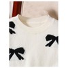 RoseSeek Girl's Bow Graphic Sweaters Crewneck Long Sleeve Knit Pullover