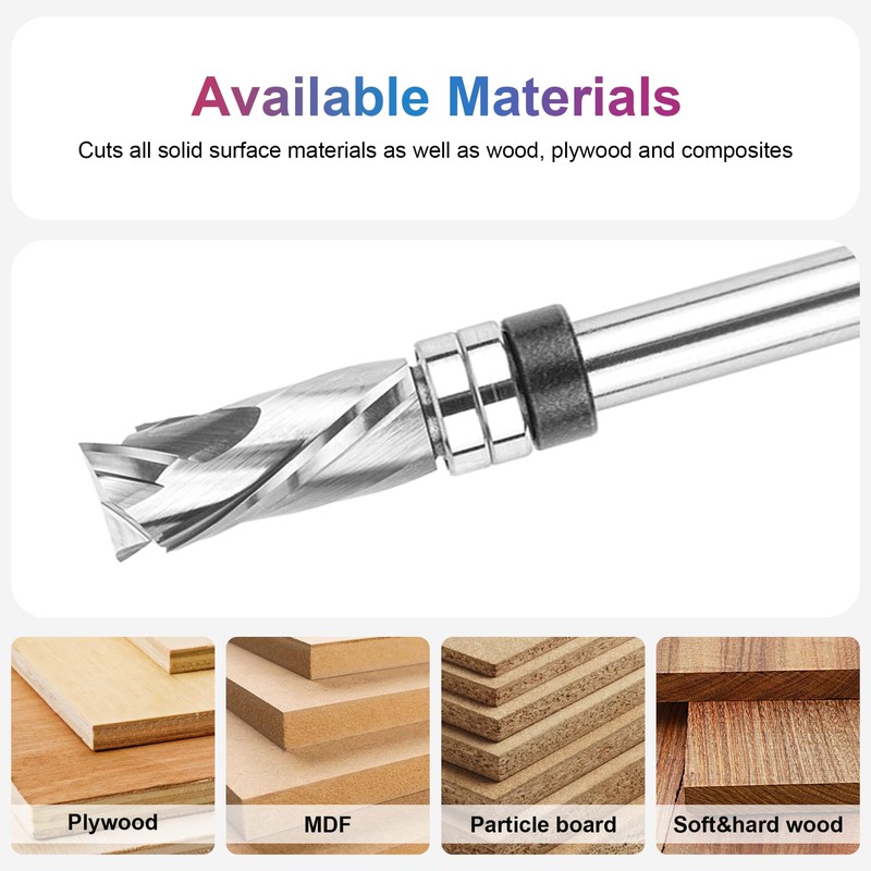 SpeTool Spiral Flush Cutter 8 mm Shank Compression Cut Cutter